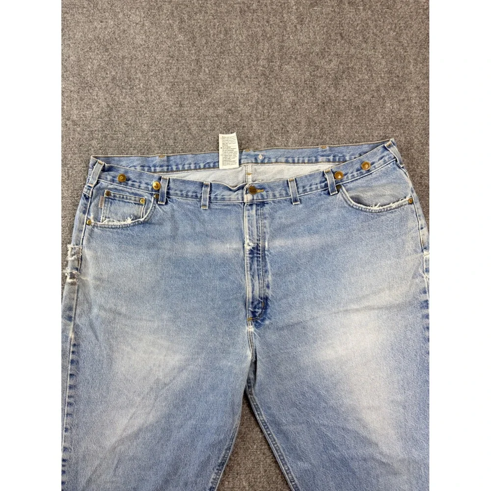 Carhartt B17-DST Mens Relaxed Fit Jeans Light‎ Wash Blue Denim 50x32 Distressed